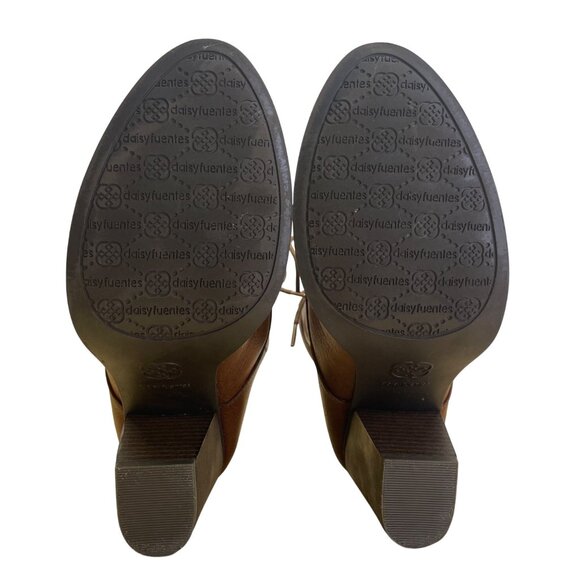 Daisy Fuentes Women’s Brown Faux Leather Lace-Up Ceci Heeled Ankle Boots Sz 10M - Picture 9 of 10